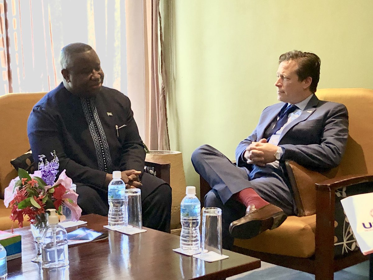 It’s great to meet a President like @PresidentBio of Sierra Leone who is committed to bringing electricity access to his people. Thank you @KYumkella for organizing the #MRUEnergy conference and involving @PowerAfricaUS Always proud to be your partner! #USAIDTransforms