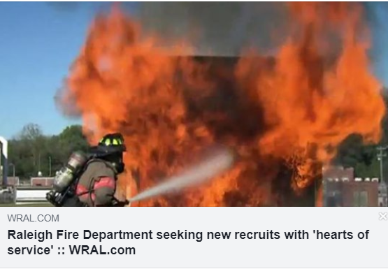 legeros's tweet photo. Awesome stock photo fail from @WRAL in case you missed it. When their #Raleigh FD recruiting story (https://t.co/JsP2aCz1dl) is shared on Facebook, the image that appears... is #Durham FD. That's funny right there. #BustingChops https://t.co/tWPCpLOJ7t