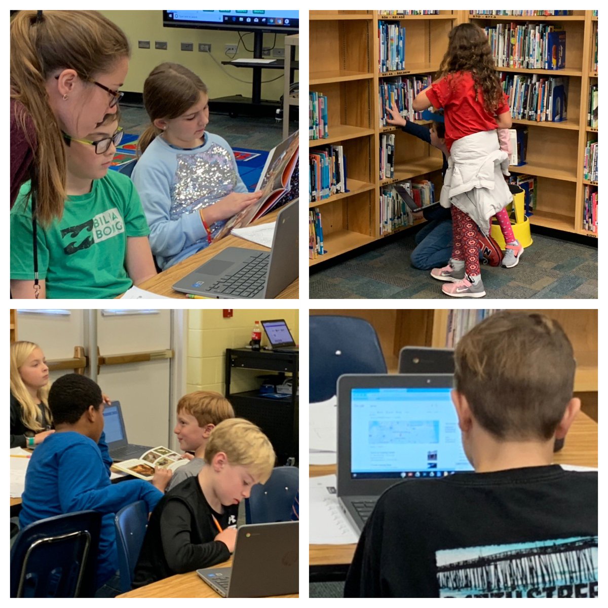 KingstonGRT's tweet photo. It was a great day for 4th Grade Genius Hour research with a team of support! https://t.co/UzQxgTy7mK