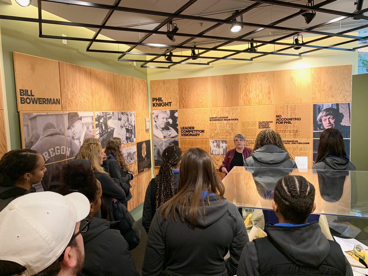 CoachDougBruno's tweet photo. Great Depaulball visit to Nike Corporate Campus

Thank you #StorytellerDana for teaching Three Pillars of Nike and leading a fantastic tour! 

Thank you @3elizabethjoy @TDNike &amp; DePaul Alum @A_Martin5 for this amazing opportunity!

Players departed with standing ovation! https://t.co/VNXhmr9sAc