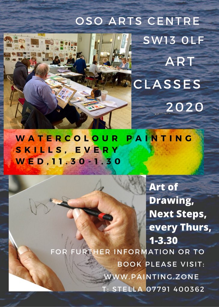 stellashaw101's tweet photo. My New Year watercolour &amp; drawing classes are now available to book at OSO Arts Centre. Please do forward or retweet - thank you! https://t.co/yCSmE1y84k