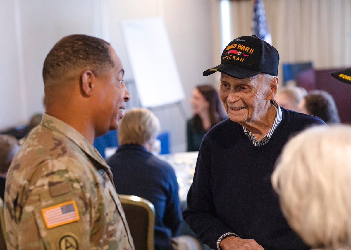 PicatinnyCG's tweet photo. It was my honor to speak with Veterans of the Battle of the Bulge on Nov. 13th so close to the battle's 75th Anniversary. The veterans came to Picatinny to share their experiences with nearby high school history students. https://t.co/N1UG78Nt3t