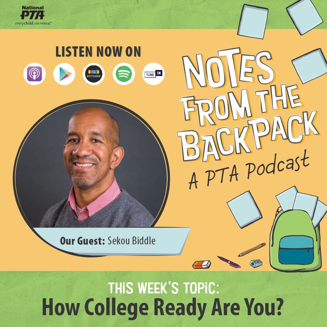 LeanderISDPTA's tweet photo. Have you checked out @NationalPTA Notes from the Backpack?  

This week's podcast is all about the college process and how it can be stressful for both parent and student. 😫

Check out this weeks podcast, "How College Ready Are You ?" and let us know what you think! https://t.co/rQBmzfloNZ