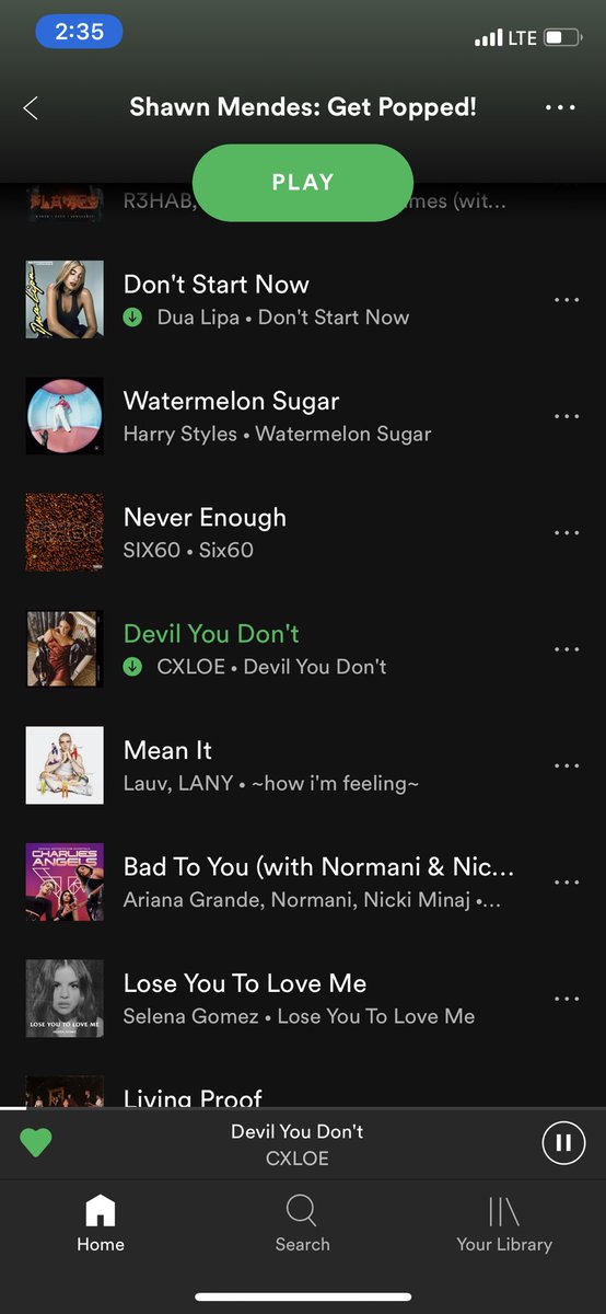 iamcxloe's tweet photo. @ShawnMendes made a playlist of his favorite songs rn and we made it kids. #DevilYouDont @Spotify https://t.co/tK7QnTr4f8