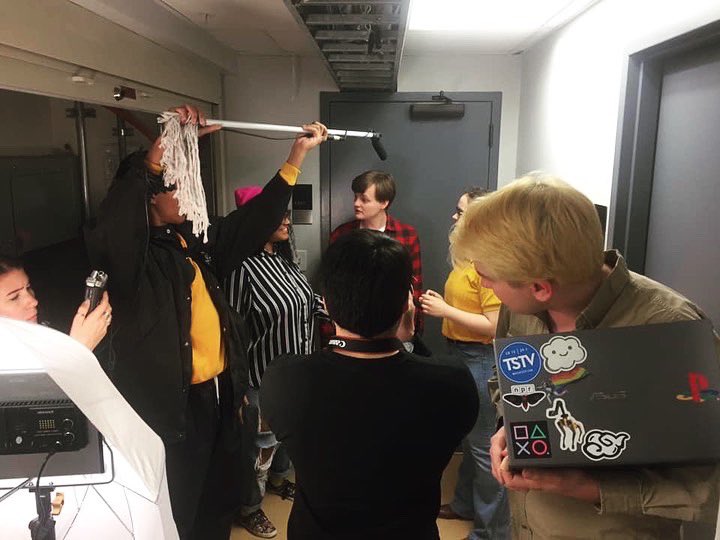 DownToFilmTSTV's tweet photo. That's a wrap of filming Episode 3️⃣ for our cryptid season this semester 👽👻⏱🐺🧛🏻‍♂️. Look at all these wonderful people working hard! Thank you to everyone who's worked on the episode 💛 

Don't forget to make a donation on Hornraiser if you want to support us!!! #TSTV25 https://t.co/Qi5gOBWqUJ