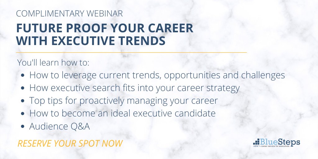 Learn everything you need to know about becoming an ideal executive candidate on the upcoming <a href="/BlueSteps/">BlueSteps</a> webinar. MES Founder &amp; CEO Sue Major will be a panelist sharing insights and tips. Register now: bit.ly/2NoHrFR #executivejobs