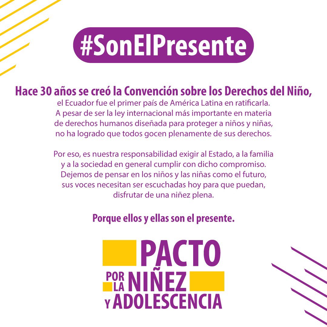 aldeasosecuador's tweet photo. Porque los niños y las niñas #SonElPresente levantamos la voz por sus derechos. #ConvenciónDerechosDelNiño #30Aniversario #CDN30Años https://t.co/nyabpy5Ls9