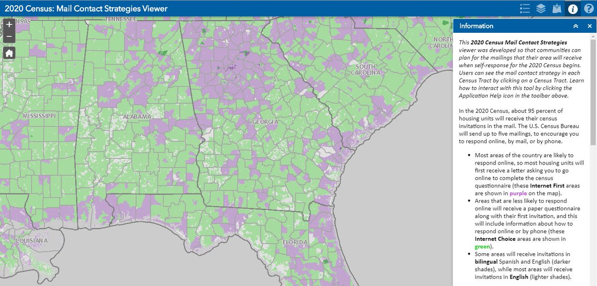 via <a href="/uscensusbureau/">U.S. Census Bureau</a> Areas to Receive 2020 Census Paper Questionnaires First. 
The U.S. Census Bureau today released the Mail Contact Strategies Viewer showing how the country will be asked to respond to the 2020 Census. census.gov/newsroom/press…