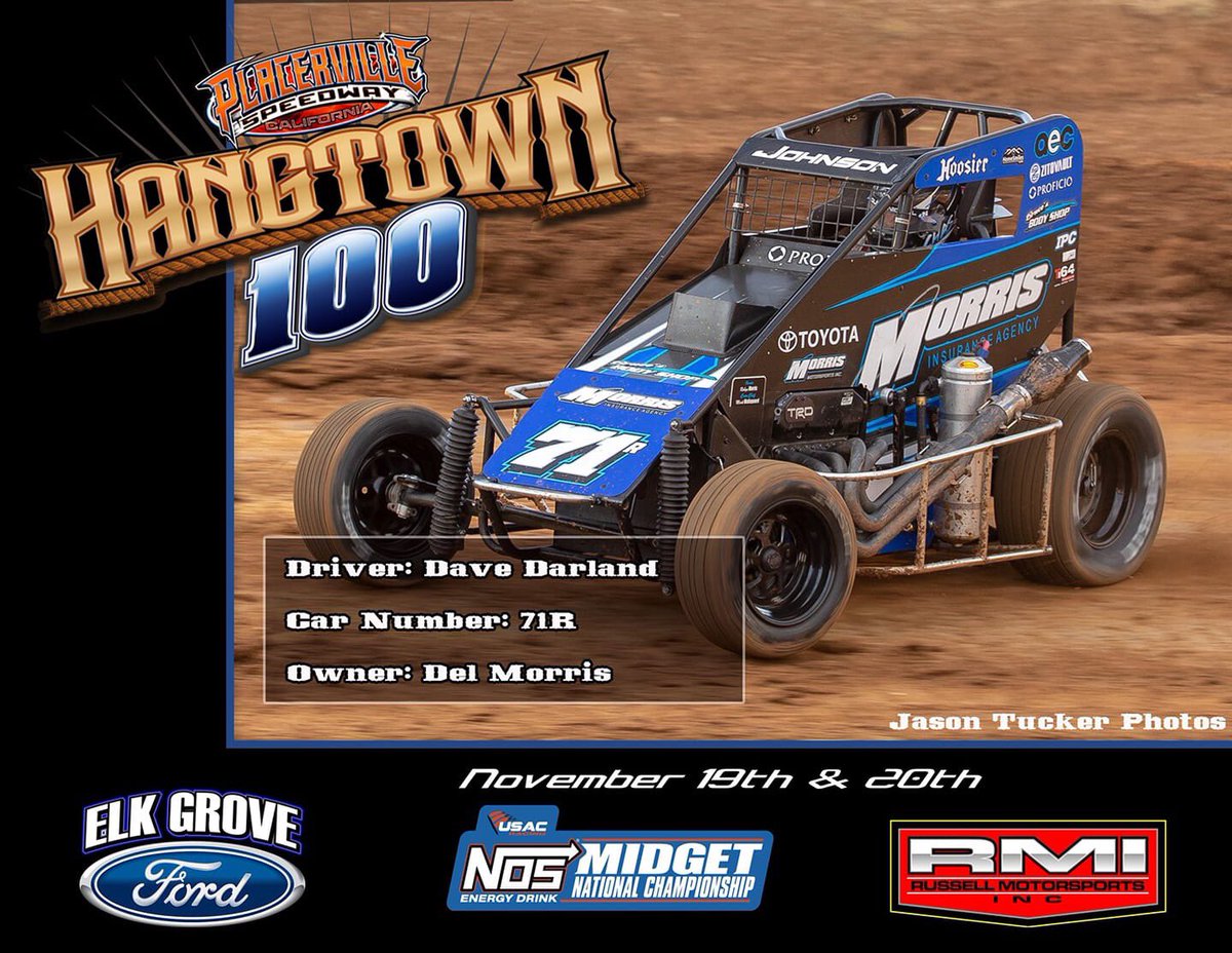 DaveDarland's tweet photo. Glad to be back @USACNation racing this week in California for the inaugural @hangtown100 at @pvillespeedway in the @delmorris44 #71R @ToyotaRacing @SpikeChassis midget Tuesday & Wednesday. Tune into the live broadcast on @FloRacing
@NosEnergyDrink
@ElkGroveFord https://t.co/B5jiBAcWLK