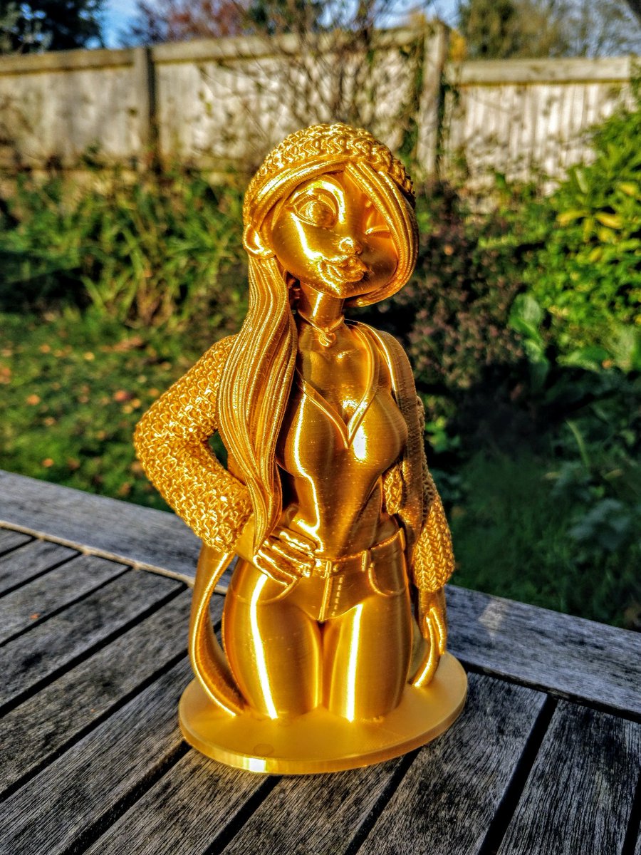 BenTesting3D's tweet photo. A brilliant model! 'Bree' by @Arte_Creator on @MyMiniFactory printed with #Noulei gold filament!
---
Printed on my @Creality3dprint #Ender2 with @WhamBamSystems and @captubes #3dprinting #3dmodeling #3D #Engineering #EngineeringUK #3dsculpting https://t.co/WbzDHfS0rs