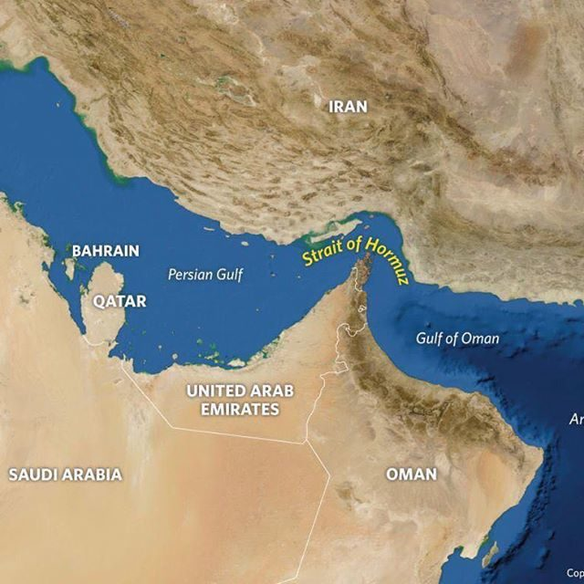 The primary USN force operating in the Indian Ocean/Middle East theater is the Fifth Fleet, based at Naval Support Activity Bahrain.A quick check of the map shows Bahrain inside the Persian Gulf.If conflict erupted, Iran and its allies would close the Strait of Hormuz.25/