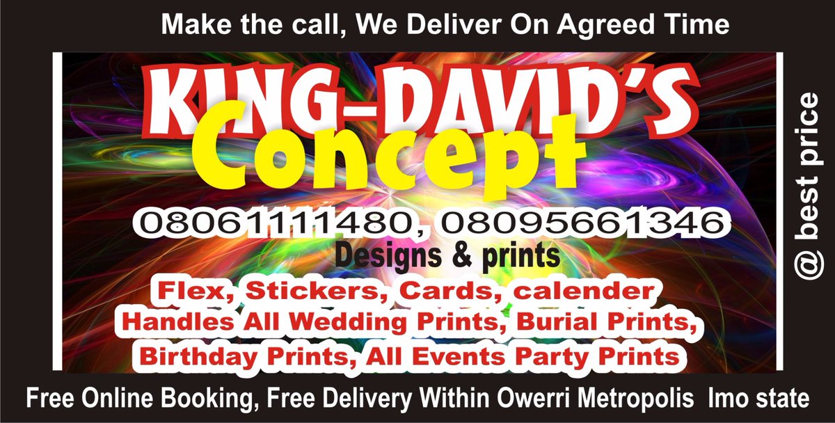 We are ready if you are ready @ King-David's concept to give you your teast.
