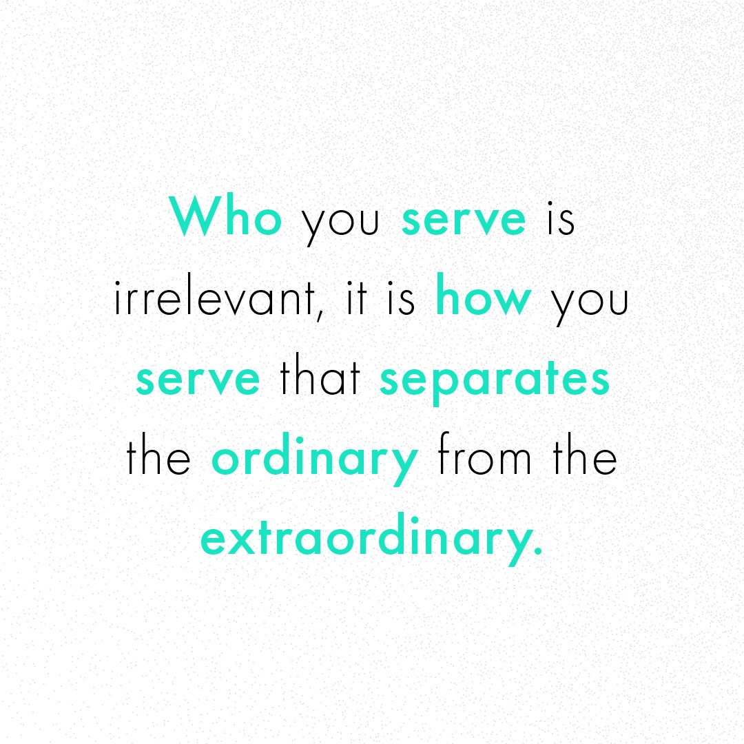 jaquie_scammell's tweet photo. Who you serve is irrelevant, it is how you serve that separates the ordinary from the extraordinary.

#jaquiescammell #customerservice #service #servicemindset #customerservicemindset https://t.co/8xYeK10KMe