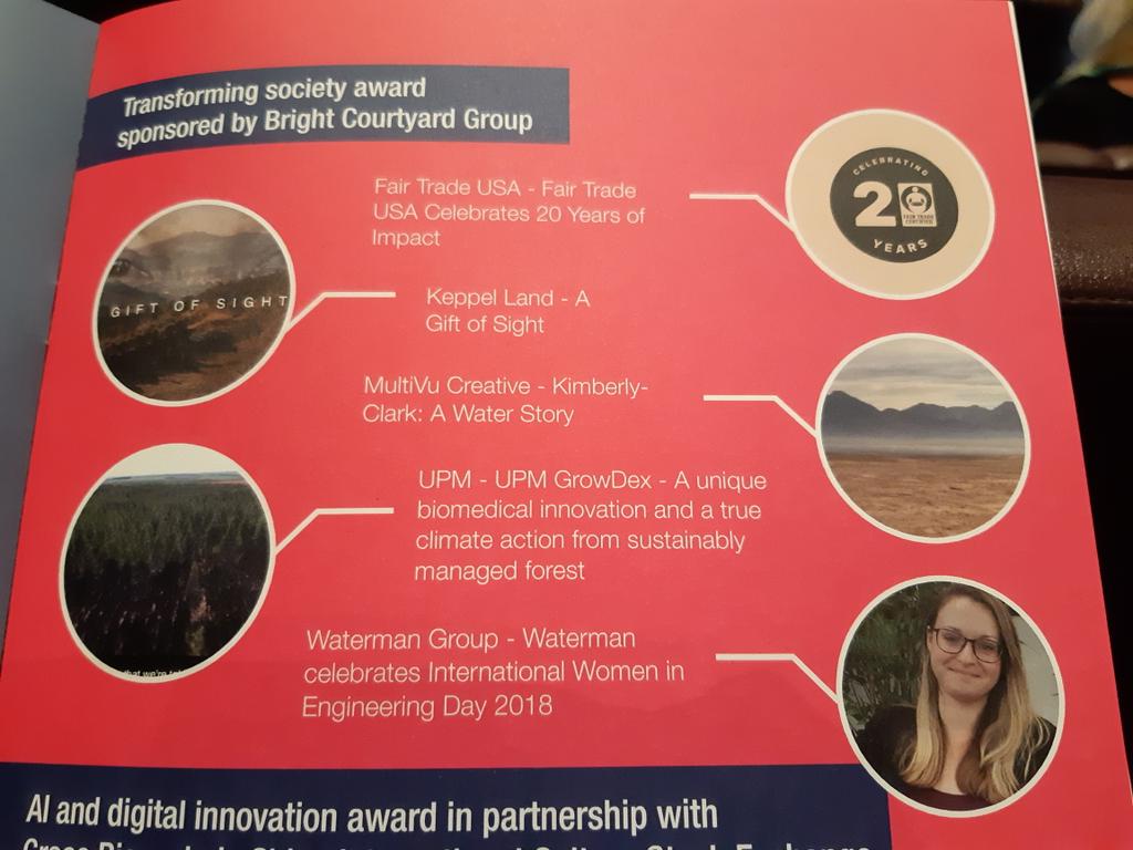 UPMGlobal's tweet photo. Greetings from #tve #globalsustainabilityfilmsaward gala! Great films, #UPM #GrowDex being one of them. Congrats to the Fair Trade USA who won the Transforming societies category. #SDG BIofore #beyondfossils https://t.co/csp1ptSpJ6