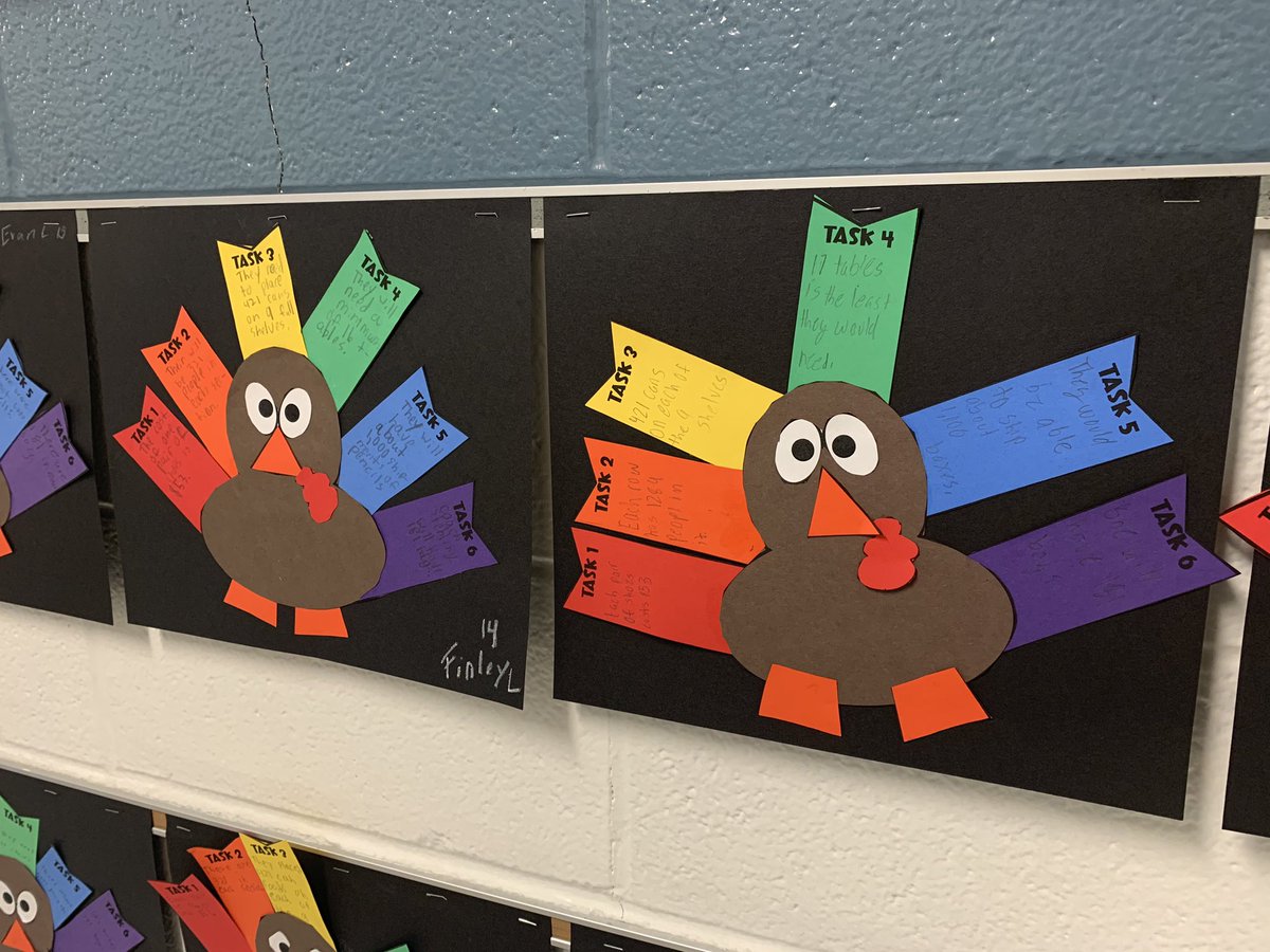 mrsmillerDES's tweet photo. We had so much fun today working on our long division problem solving with a fun and festive Thanksgiving activity in 4th grade @FairOaksRanchES. #divisionsuperstars #welovemath #WeAreBoerneISD #WeAreFORES https://t.co/o0jLjg9xpf