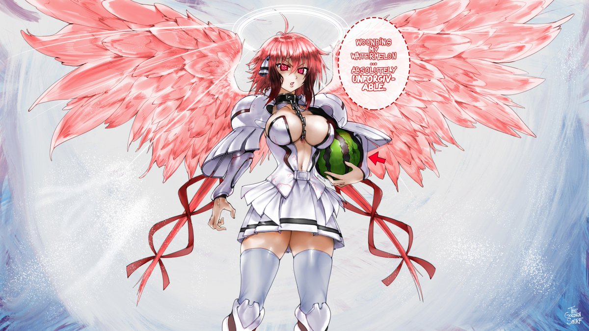 Ikaros & her watermelon, from Sora no Otoshimono / Heaven's Lost P...