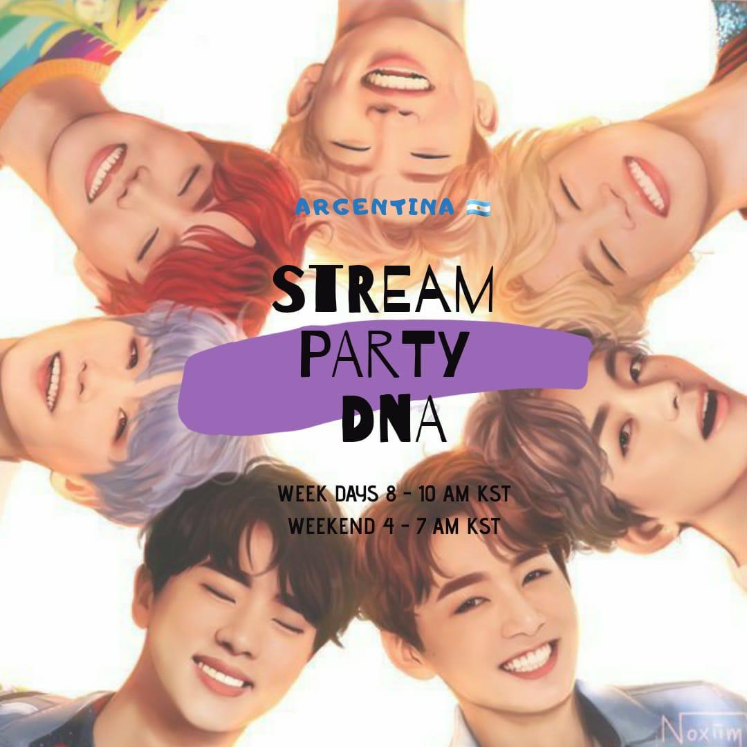 BTS_ARG's tweet photo. Ya empezamos con #StreamPartyDNA 
En Argentina es de 8pm a 10pm los días de semana. Y fin de semana desde las 4pm a 7pm.

Empezamos con 870.828.221 vistas.
¿Superaremos los 300k de vistas de ayer? Go go ARMY!! https://t.co/Xa9xMsB0fA https://t.co/aXDJJmqE5D
