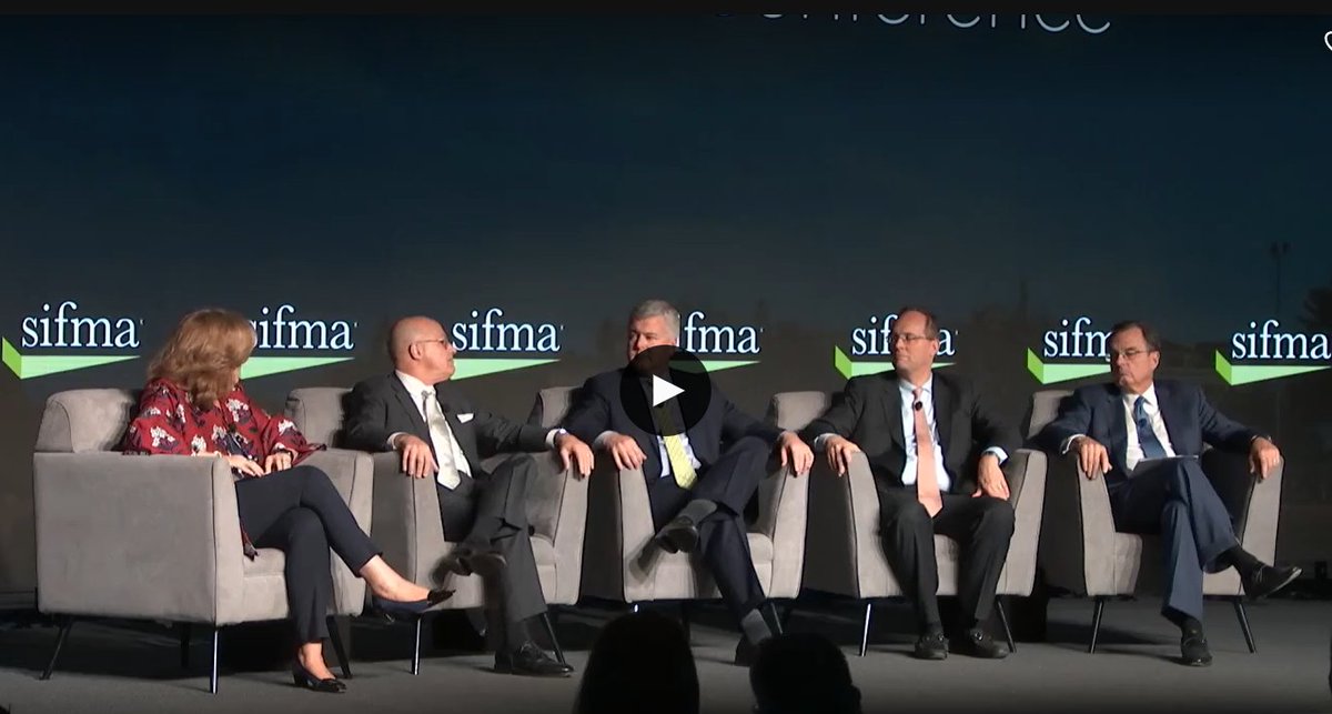 SIFMA's tweet photo. WATCH: We take America’s #capitalmarkets for granted, says @LisaKiddHunt, but their success doesn’t happen by luck. Watch the replay of her wide-ranging discussion with former regulators at #SIFMAAnnual https://t.co/JNlAMYWq5H @DanGallagherDC @giancarloMKTS @CraigPhillipsDC https://t.co/Bwqc44MXRw