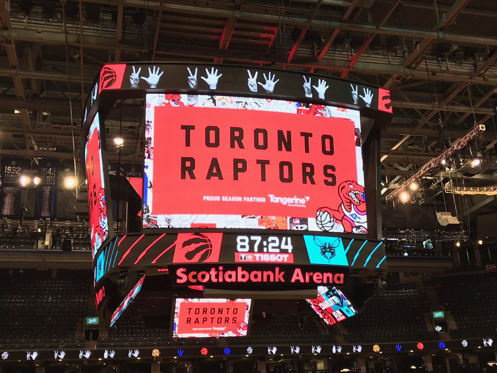 Trenton_HS's tweet photo. We are so excited to be at @ScotiabankArena tonight cheering on the World Champion @Raptors #TigerPrideLivesHere https://t.co/xsp4d1no5F