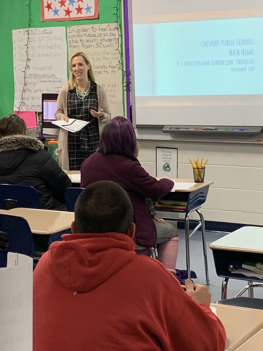 HighlandCT's tweet photo. Highland’s Kristen Rayball presenting at the district math night. https://t.co/SMyHQuFGr8