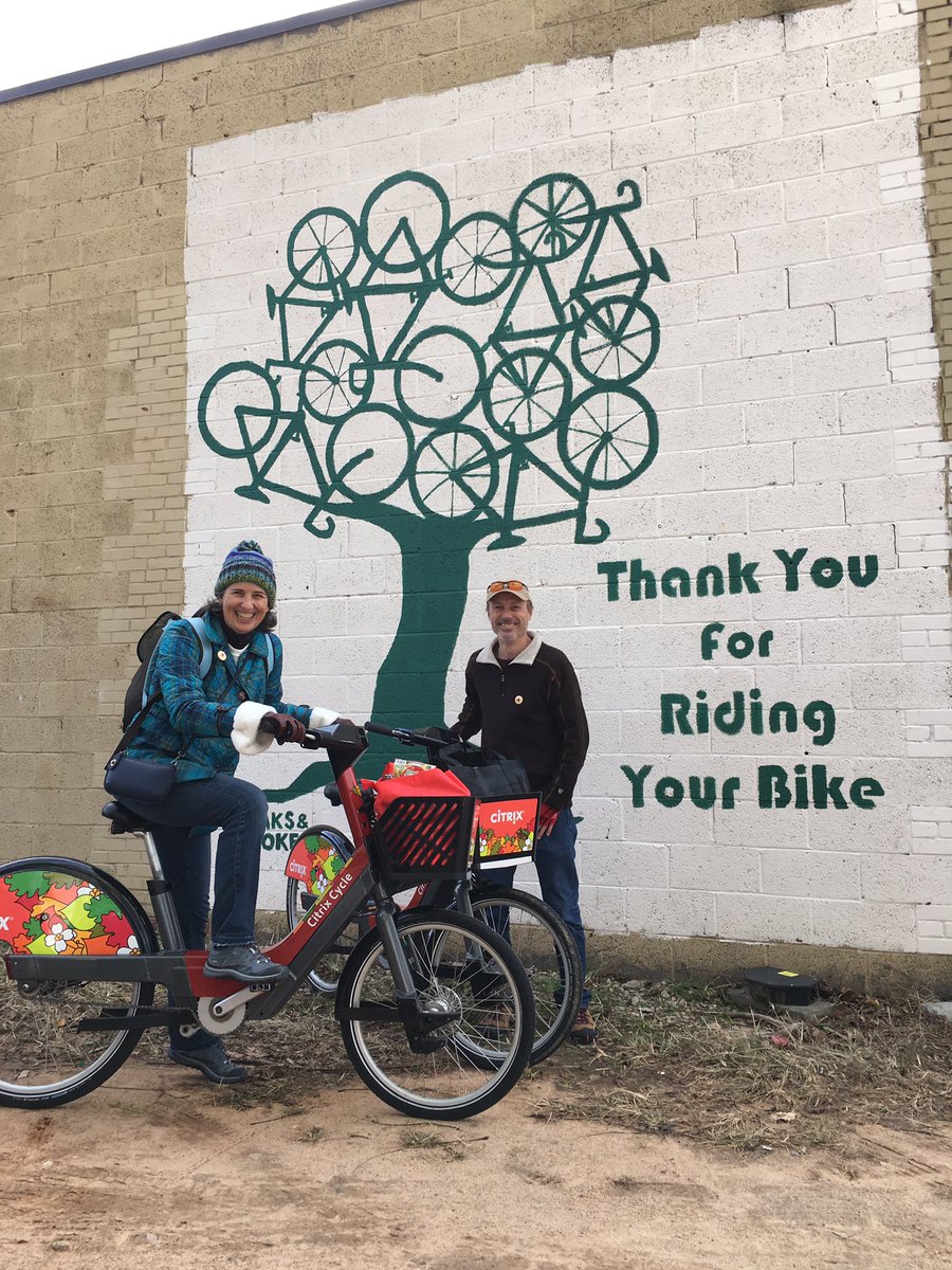 MassTransitLady's tweet photo. Had more FUN rolling in #RLGH on a @CitrixCycle e-pedal-asset bike to buy & donate food, books & toiletries at the @OaksAndSpokes #Cranksgiving Food Drive than pigs rolling in mud! Mark your calendars for next year, I’m pretty sure they’ll do it again!!
Social bike rides rock! https://t.co/CJlmGN1z8J