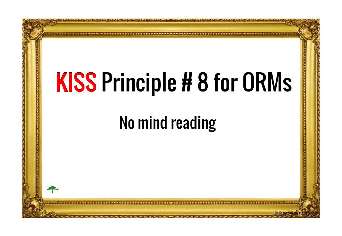 SoftwareTree's tweet photo. Software Tree’s #ORM products follow this KISS (Keep It Simple and Straightforward) Principle #8.

Avoid mind reading by making presumptions about the intentions of the user about the persistence of an object based on certain access patterns. Avoid data corruption. https://t.co/pw6v702xTx