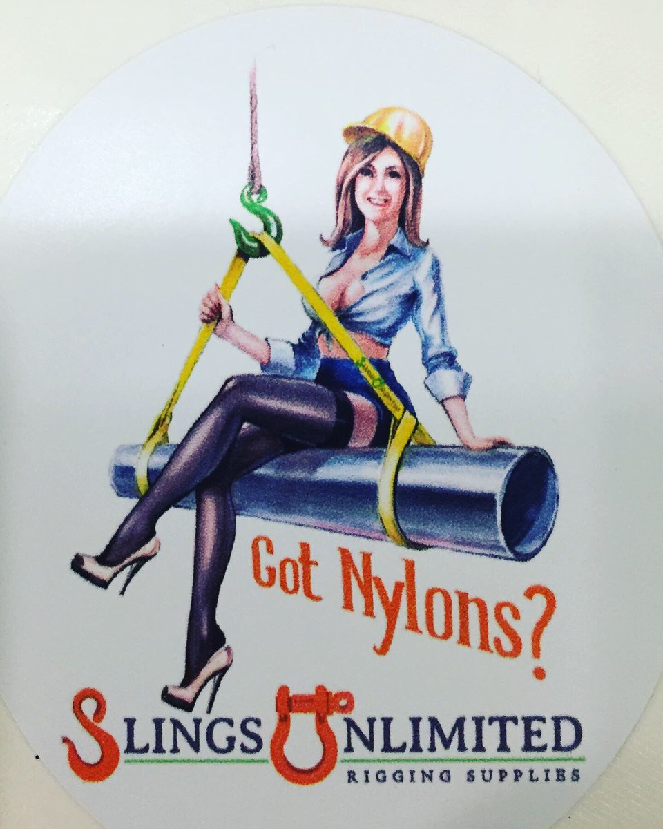 SlingsUnlimited's tweet photo. Our ‘No Jerry Rigging’ hard hat stickers came today! We think they compliment the others nicely! #nojerryrigging #starsandstripes #gotnylons #hardhatstickers https://t.co/rRT0qTWKHk