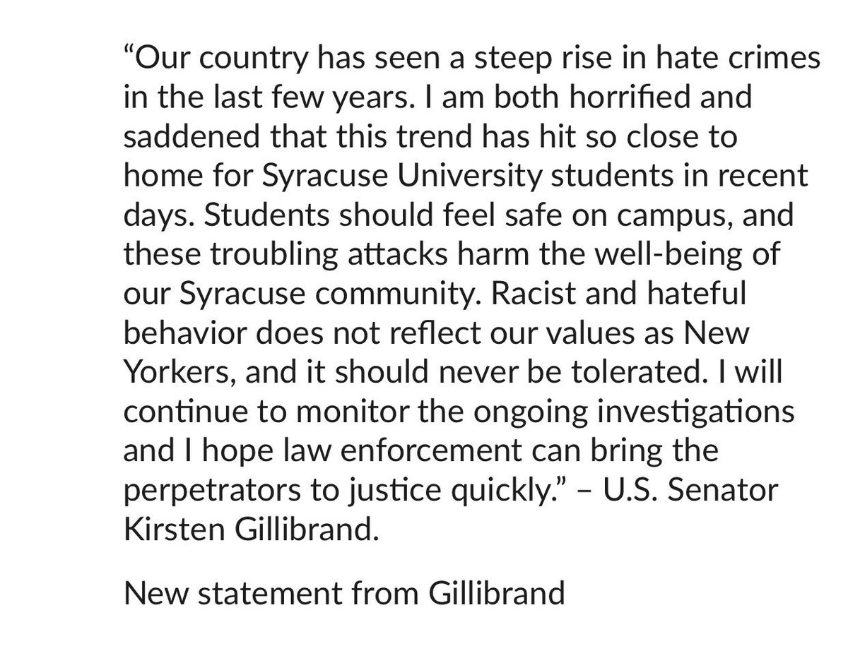 hetsiev's tweet photo. @jmwhiteSYR @SenSchumer @SenGillibrand @SyracuseU Gillibrand posted this: https://t.co/FfDUx8v9k7