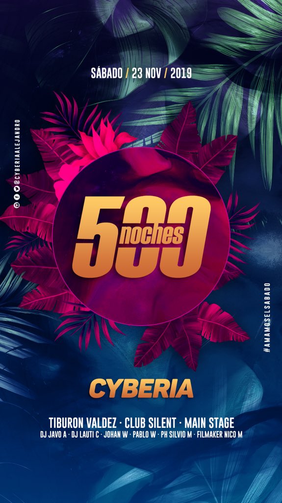 CyberiaDisco's tweet photo. 🤩𝟱𝟬𝟬 𝗡𝗢𝗖𝗛𝗘𝗦🤩
⚡¡ Comienza la cuenta regresiva !⚡
Sec | Cachengue 
Sec | 🇦🇷Club Silent 🇺🇸
.
.
.
Artista invitado 
@tiburonvaldez93 https://t.co/zyE8BObbgC