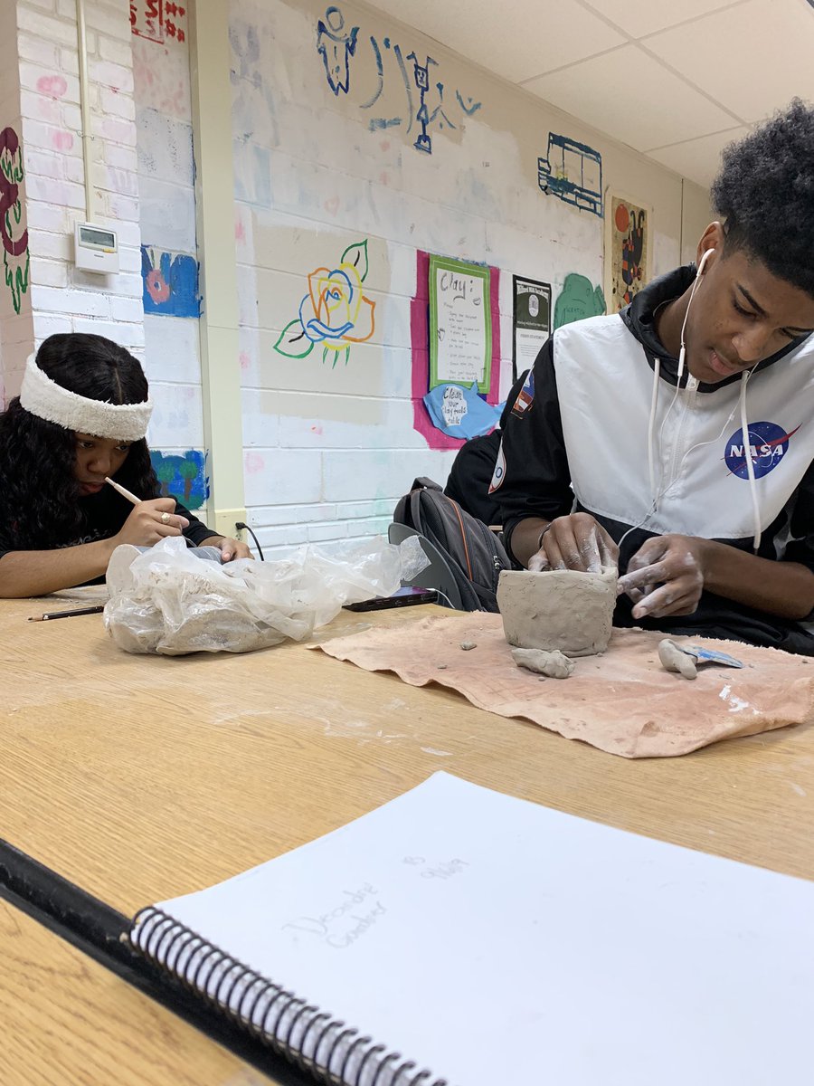 dmcafee's tweet photo. Awesome sculpture projects happening in Ms. Ward’s Art class at Milford Mill Academy! https://t.co/jNx3ztsB8y