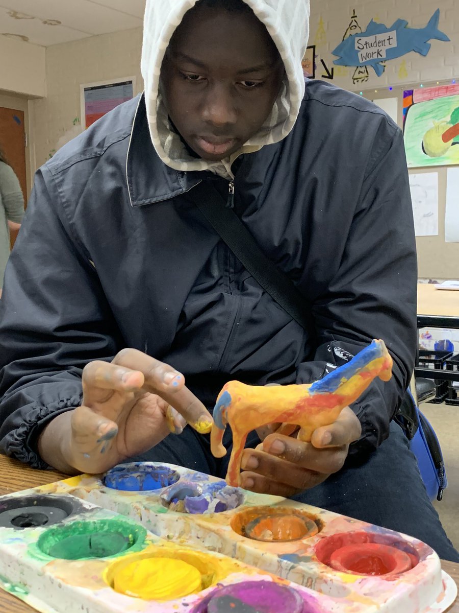 dmcafee's tweet photo. Awesome sculpture projects happening in Ms. Ward’s Art class at Milford Mill Academy! https://t.co/jNx3ztsB8y