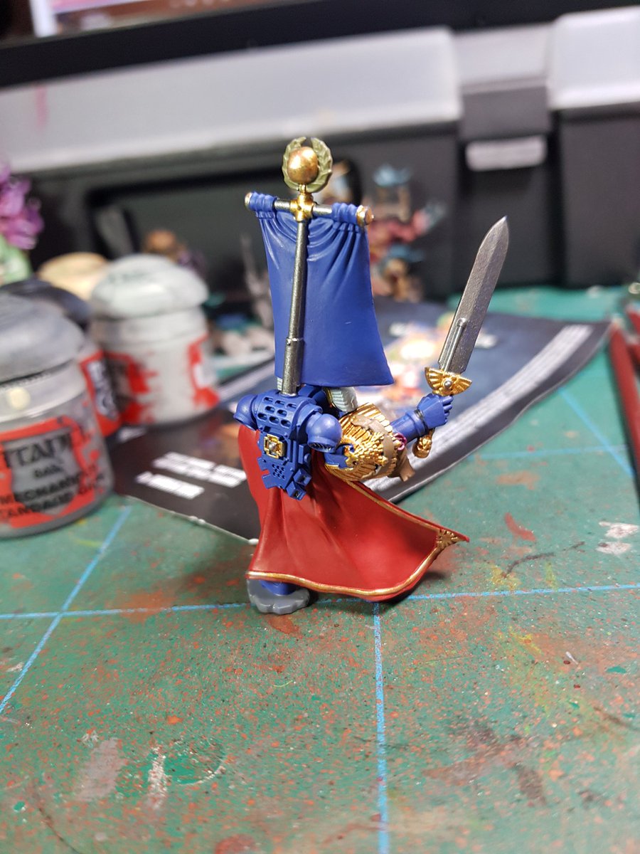 greypaladinart's tweet photo. WIP Ultramarines Captain, base coats completed https://t.co/pGtXApknGg https://t.co/TM0Q15NDzG #gamesworkshop #citadelminiatures #warhammer40k #ultramarines #adeptusastartes #spacemarines #spacemarines40k #commissionpaintingstudio #commissionpainting #commissionpainter https://t.co/xPI0WX2wtL
