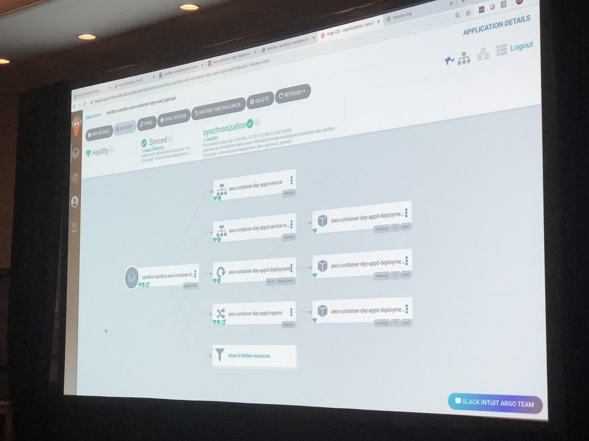 MukulikaK's tweet photo. @pwadher demoing how #intuittech manages 160+ #kubernetes clusters on #aws #gitops #argoproj #keikoproj https://t.co/HU9aZCUOq6