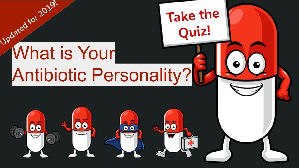 BRxAD's tweet photo. Participate in the #antibioticawarenessweek tradition! 
Which antibiotic are you? Find out which antibiotic best matches your personality. 🆕Updated for 2019!
👉https://t.co/xHgCrxuLSo👈

#AntibioticResistance #KeepAntibioticsWorking https://t.co/SANvPkwuwH