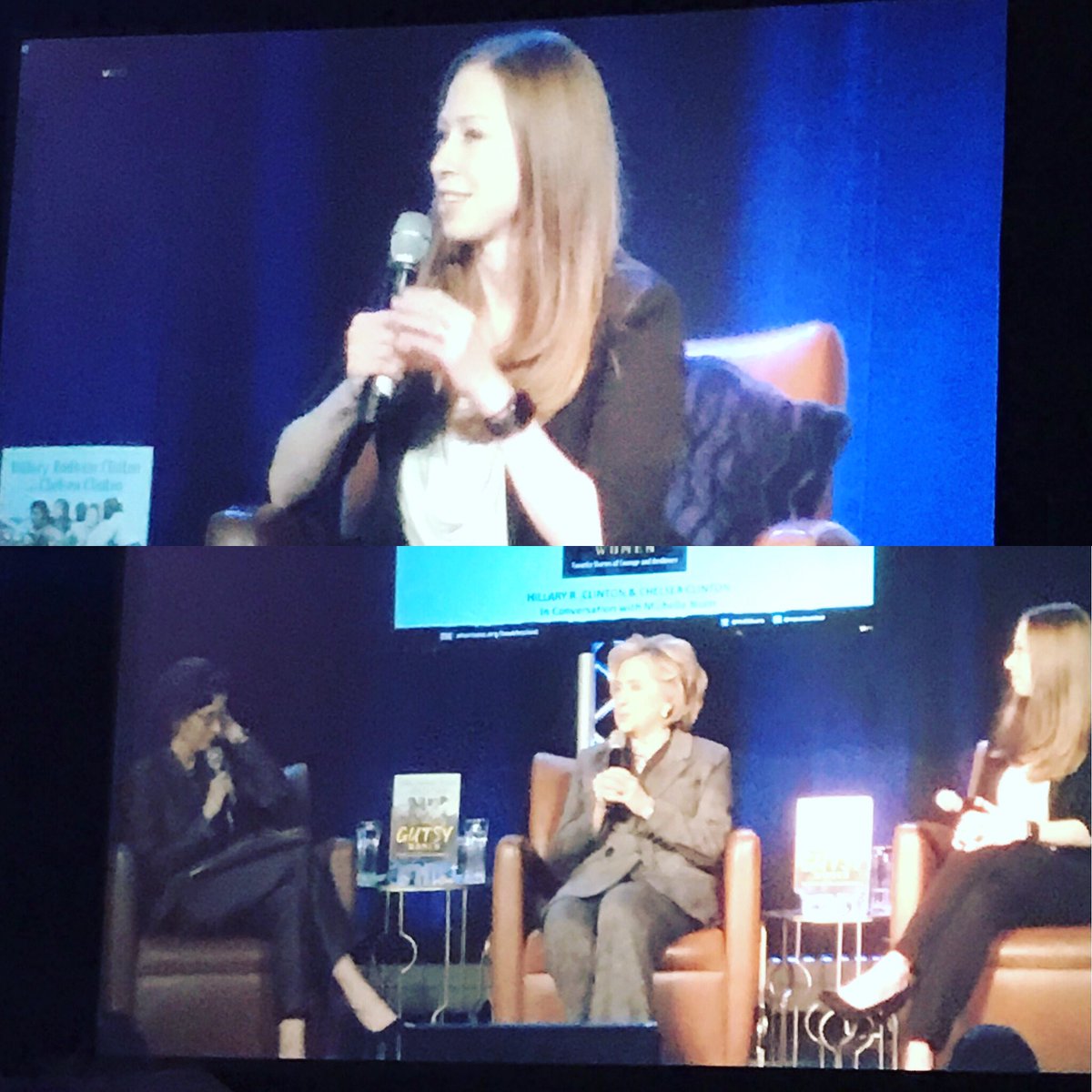 nadiabilchik's tweet photo. #ChelseaClinton is a breath of fresh air! Discussing #gutsywomen at the #MJCCA book festival with her mother & co-author #HilaryClinton https://t.co/IFBuIN990S