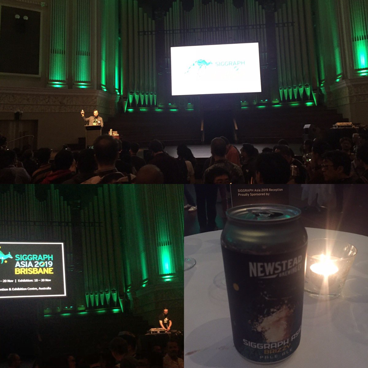 RLC_SNA's tweet photo. Belated #siggraphasia2019 networking reception post - #brisbanetownhall throbbed with tunes evoked from the ancient #atari  and #megadrive consoles and the elusive #SIGGRAPHbeer made an appearance as well 🍻 https://t.co/qe0GXnFsKh