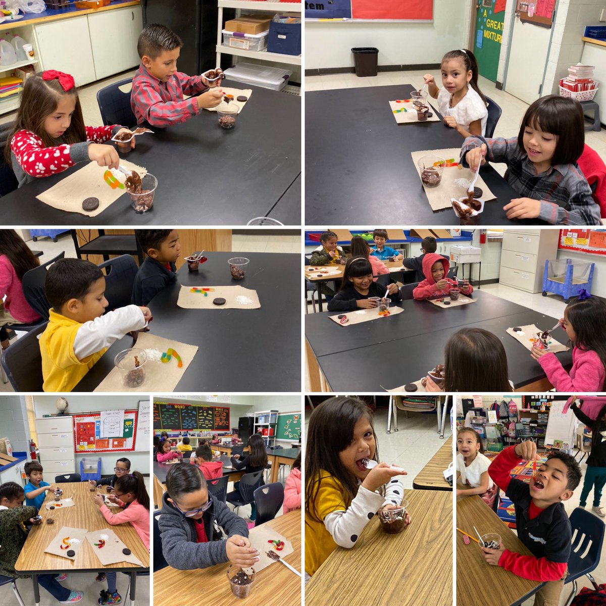 mantuna_TDS's tweet photo. Yum! Students eating layers of soil! #layersofsoil #soillab #TierraDelSol_ES https://t.co/KMUfNZfWfv