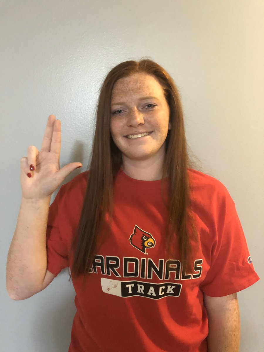 raelihowerton's tweet photo. I’m beyond excited to announce that I have verbally committed to continue my track and field career at the University of Louisville! I want to thank my family and coaches for helping me get to this point. I can’t wait to be a cardinal! https://t.co/2fCt1lcWz8