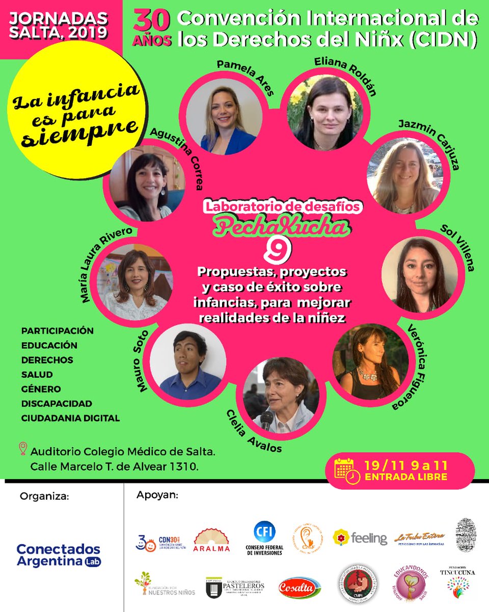 AvalosClelia's tweet photo. Mañana hs 9 en Alvear 1310 En el Colaboratorio #DesafioInfancia aportaré el tema "La #ParticipacionCiudadana de lxs niñxs en el #GobiernoAbierto" @Conectados_Arg Jornada en modo #Pechacucha! Te espero! https://t.co/Cy6fVOkNjQ