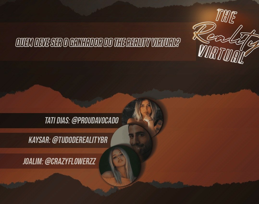 comentabritto's tweet photo. |Quem deve ganhar o the reality virtual?|

Joalin: @Crazyflowerzz
            ❌
Tati Dias: @proudavocado
            ❌
Kaysar:@tudoderealityBR

➡️https://t.co/CAEkIkdqo2⬅️ https://t.co/CYc9SpUvqk