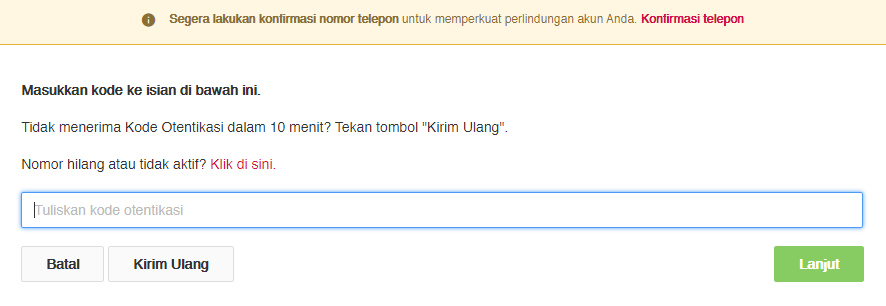 SalahProm's tweet photo. @BukaBantuan halo min, tolong dibantu dong. udah diulang berkali-kali gak dapet sms kode otentikasi. https://t.co/vpoUHXKw8K