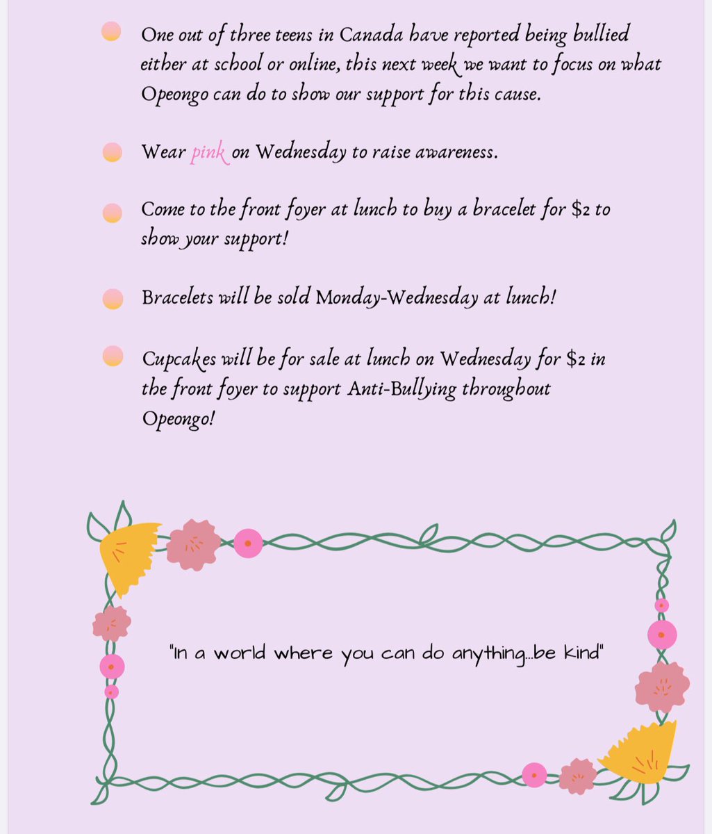 Opeongo Den Leaders (@ohsden) on Twitter photo It’s Bullying Awareness and Prevention Week and <a href="/OHSDen/">Opeongo Den Leaders</a> leaders and our Back Me Up club have been busy #choosekind It’s Bullying Awareness and Prevention Week and <a href="/OHSDen/">Opeongo Den Leaders</a> leaders and our Back Me Up club have been busy #choosekind