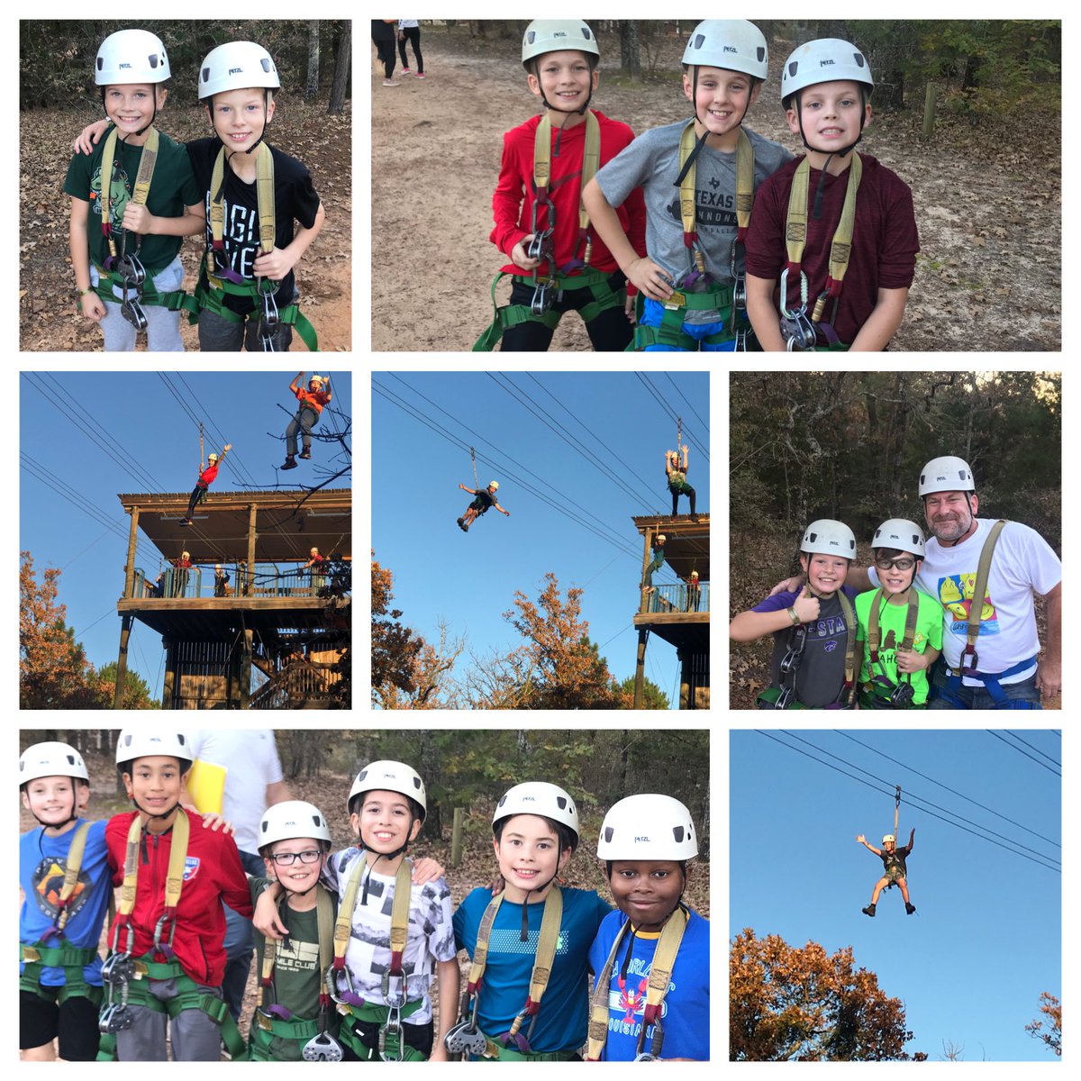 Boys having fun on the zip line!