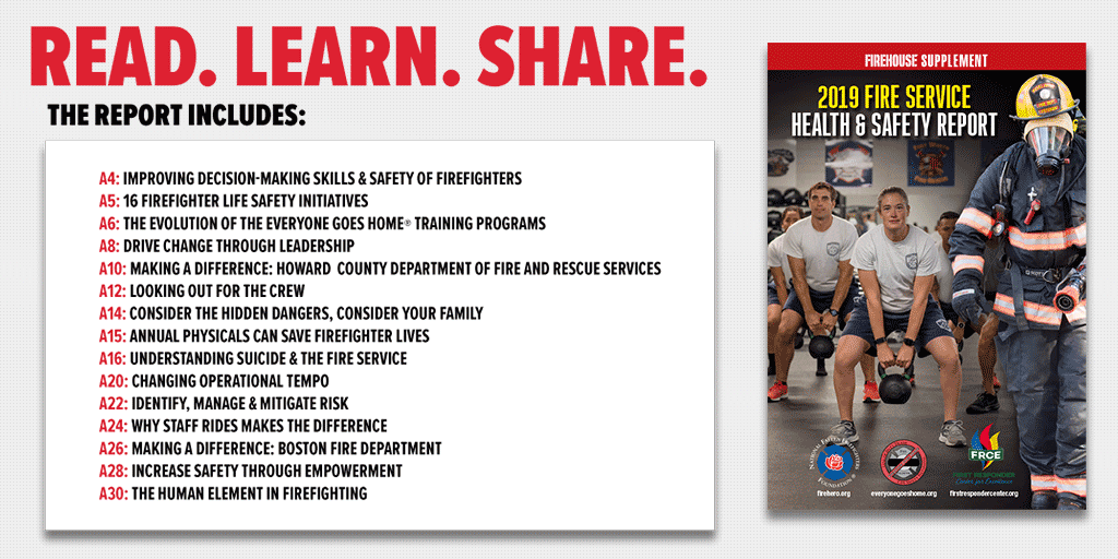 EGH_Program's tweet image. Have you checked out the 2019 Fire Service Health &amp;amp; Safety Report? Download your copy of it today! everyonegoeshome.com/2019/11/14/201…