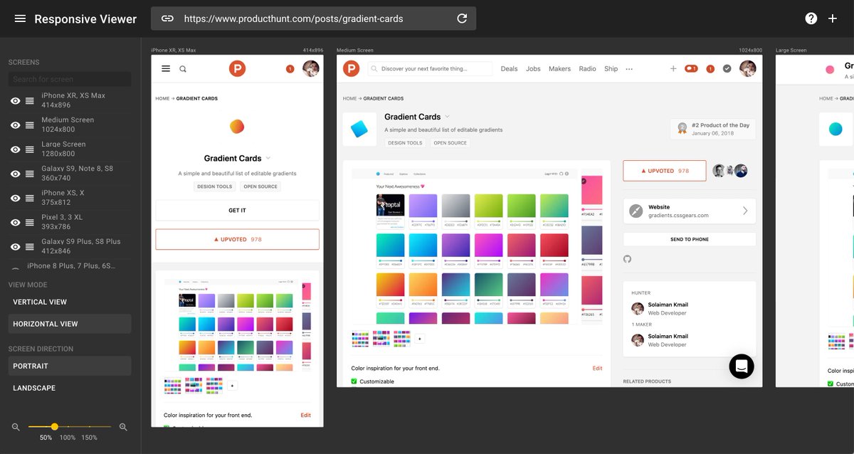 sc_DIFF's tweet photo. 【便利なChrome拡張】レスポンシブ開発に最適なResponsive Viewer!
https://t.co/mTGplfkrOY
#ResponsiveViewer #Chrome拡張
1画面で複数のデバイスサイズを表示可能。 https://t.co/DMuAqPwShS