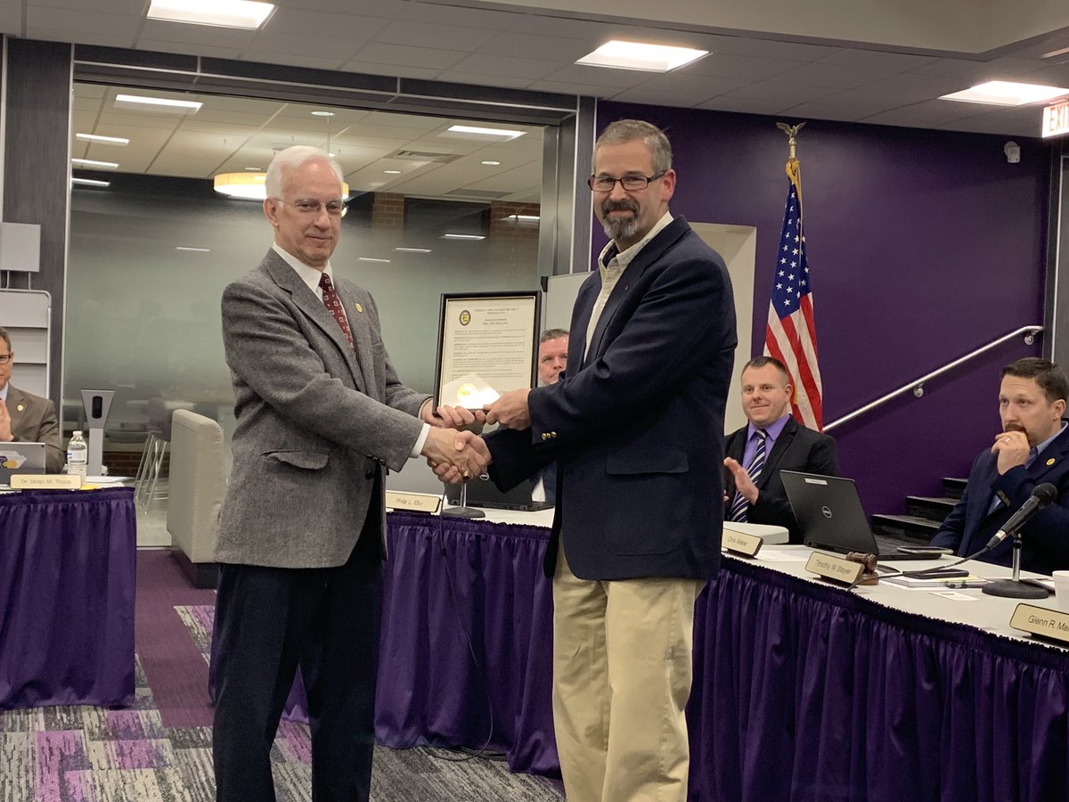 GoMounts's tweet photo. Resolutions at tonight’s school board meeting included recognition of EIS principal Dr. Deemer who received his doctorate, retiring Board member Ted Kachel, and board members with 8 years of service. Congrats! @EIMSMounts https://t.co/Qty7cdZdYs