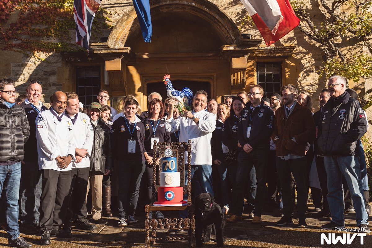 The ‘Runners suprised legend <a href="/raymond_blanc/">Raymond Blanc</a> today to wish him a happy 70th Birthday week. There was <a href="/rugby/">Rugby</a> talk and great camaraderie. Thank you to ‘les etoiles’ that make <a href="/lemanoir/">Le Manoir aux Quat'Saisons, A Belmond Hotel</a> what it is! @ChefGaryJones <a href="/BenoitBlin_MCA/">Benoit Blin MCA</a> ❤️and the Chefs of <a href="/RAFNortholt/">RAF Northolt</a> for the awesome cake!
