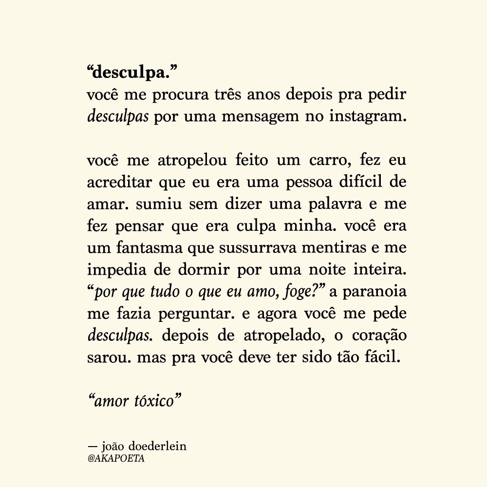 akapoeta's tweet photo. corações atropelados não sabem se ainda sabem amar. se ao menos alguém tivesse me avisado que você tinha um carro e não pretendia parar. mas você havia afastado todos os meus amigos que poderiam me falar. fui manipulado por ter me entregado demais. https://t.co/fFYyCEVOCy