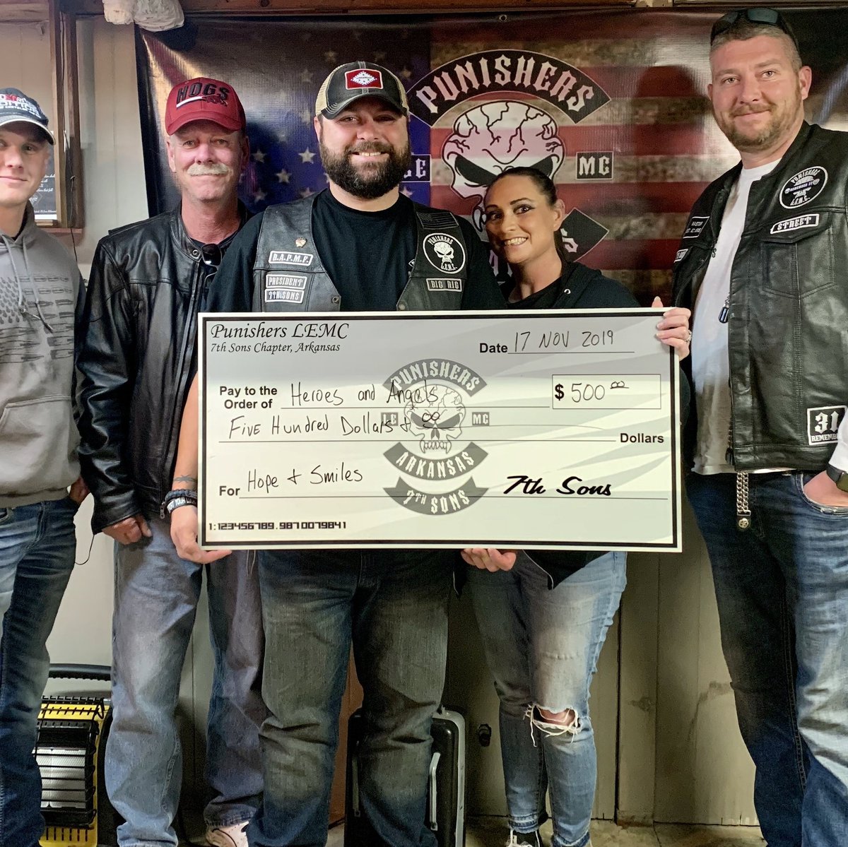 LemcMedia's tweet photo. This one is back home in the states...  down in Arkansas.   Check out what the president has to say...

"We were happy to present Mrs. Brandy with a check to help her mission, Heroes and Angels. This cause is near and dear to our hearts. This time of year especially, they assist https://t.co/WQDovmYxsH
