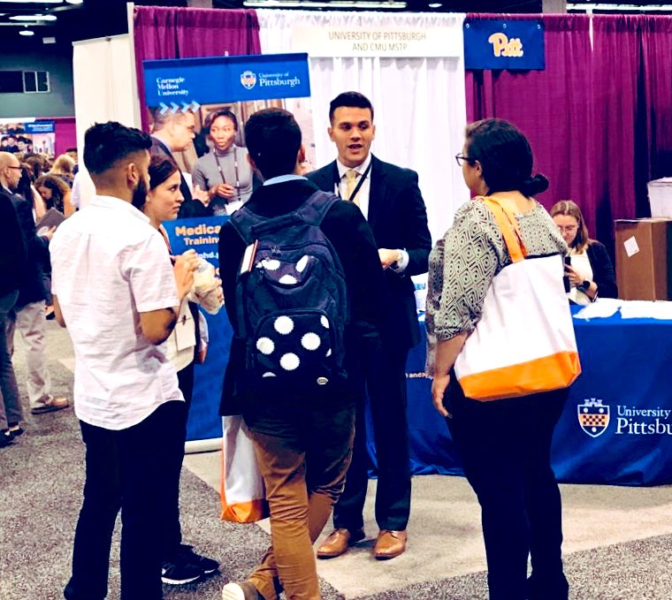 Hector__Nieves's tweet photo. Out of my 4th times attending #ABRCMS2019, this was my 1st time recruiting students for our @PittCMU_MSTP! I am inspired by listening to so many amazing students and really enjoyed sharing my journey with them. https://t.co/TOr3JpfPQj